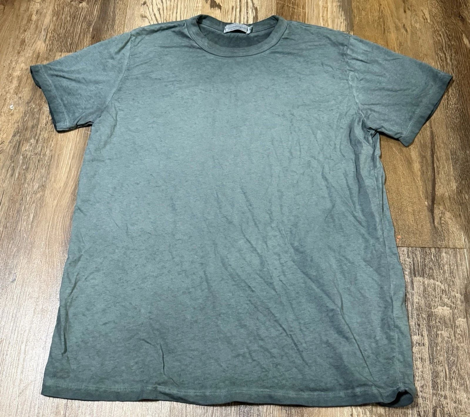 Rocca di Bagnolo Mens M Medium Cotton T Shirt Made in Italy Blue Green Faded Dye
