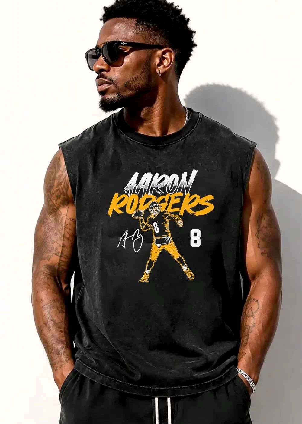 Aaron Rodgers 8 Quarterback Throwing Football Signature Stylized Line Art shirt