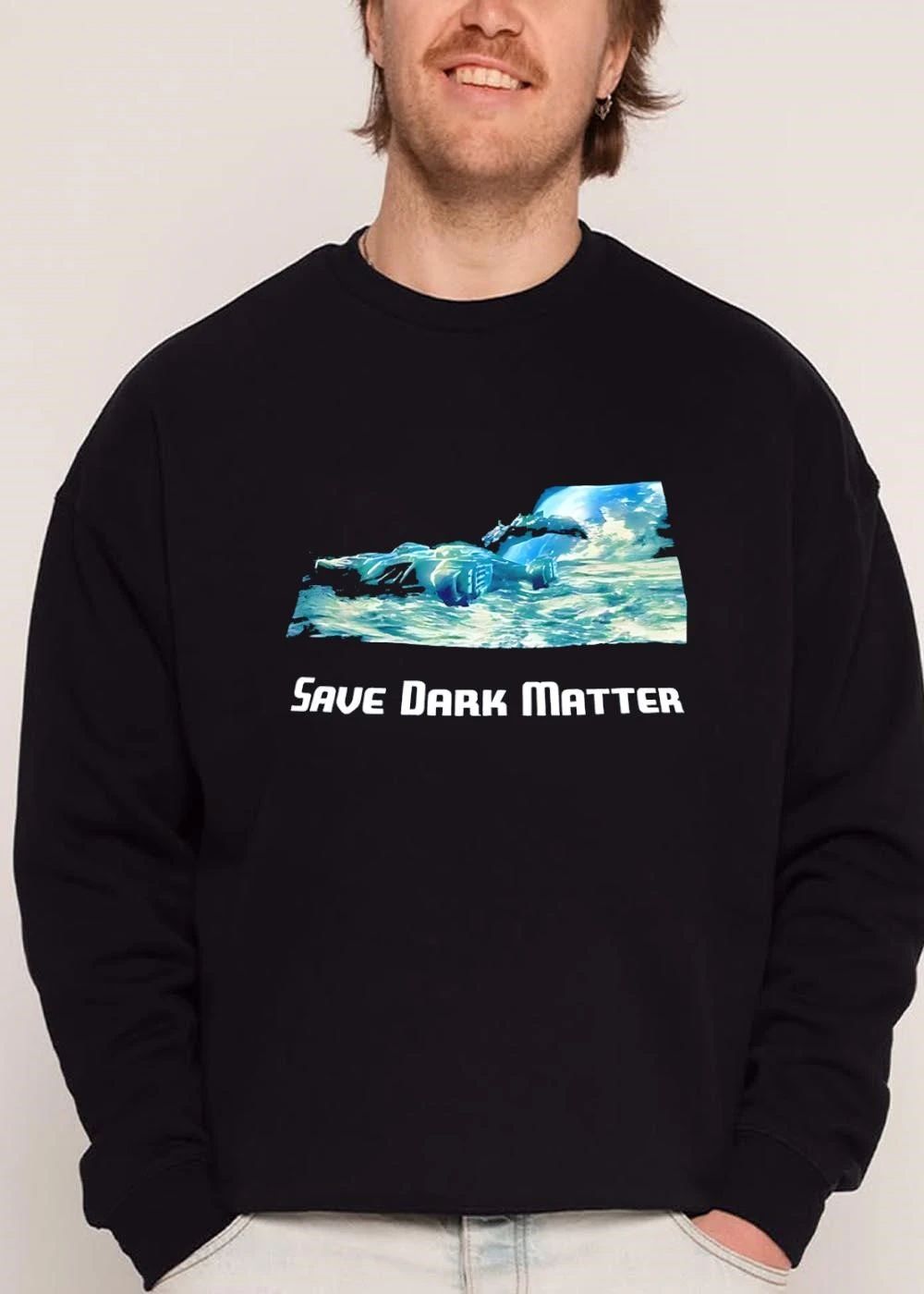 Save Dark Matter Sci Fi Spaceship Over Rocky Planet Surface shirt