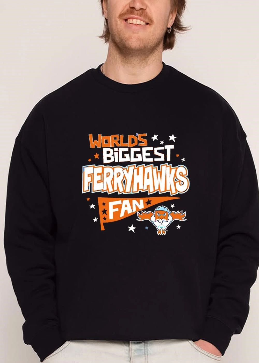 Staten Island Ferryhawks Worlds Biggest Fan Cartoon Mascot Pennant Stars shirt