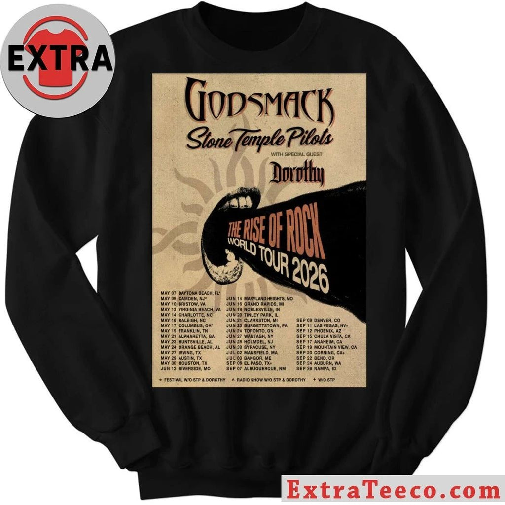 Poster Godsmack The Rise Of Rock World 2026 Shirt