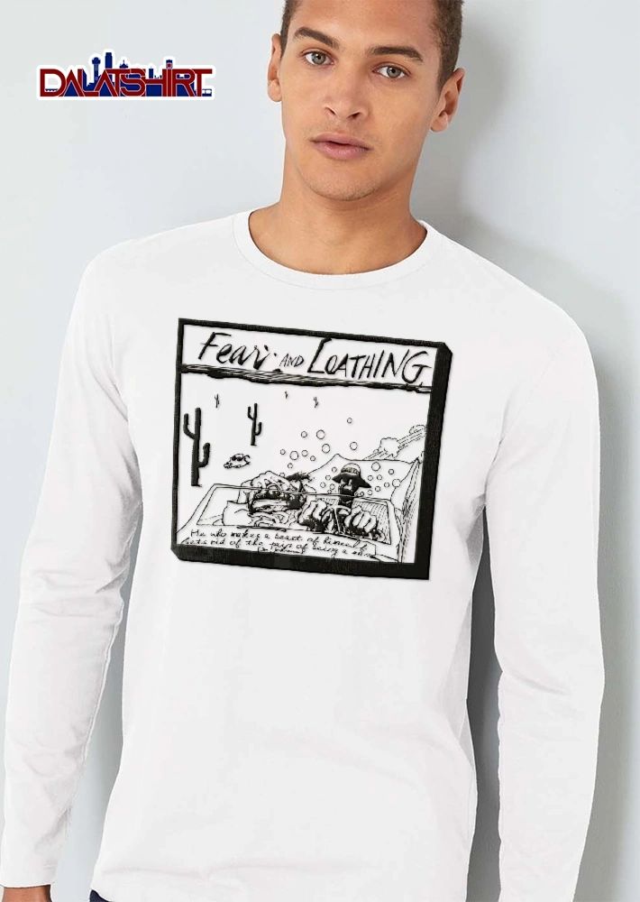 Fear And Loathing He Who Makes A Beast Of Himself Gets Rid The Pain Being Man Dr Johnson Desert Line Art shirt