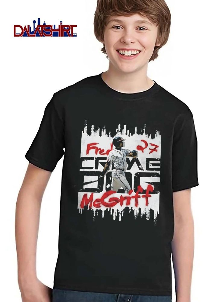 Crime Dog 27 Fred Mcgriff Baseball Player Silhouette Paint Drips shirt