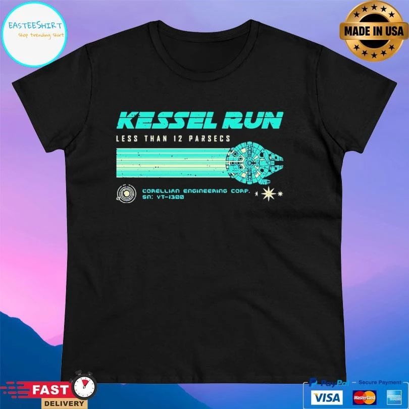 Kessel Run Less Than 12 Parsecs Corellian Engineering Corp Sn Vt-1300 T-shirts