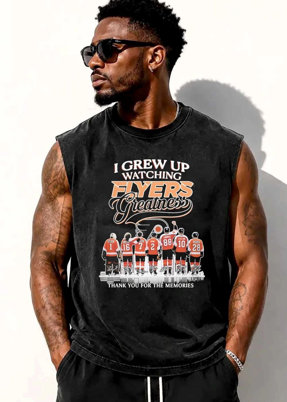 Philadelphia Flyers NHL I Grew Up Watching Greatness Parent Clarke shirt