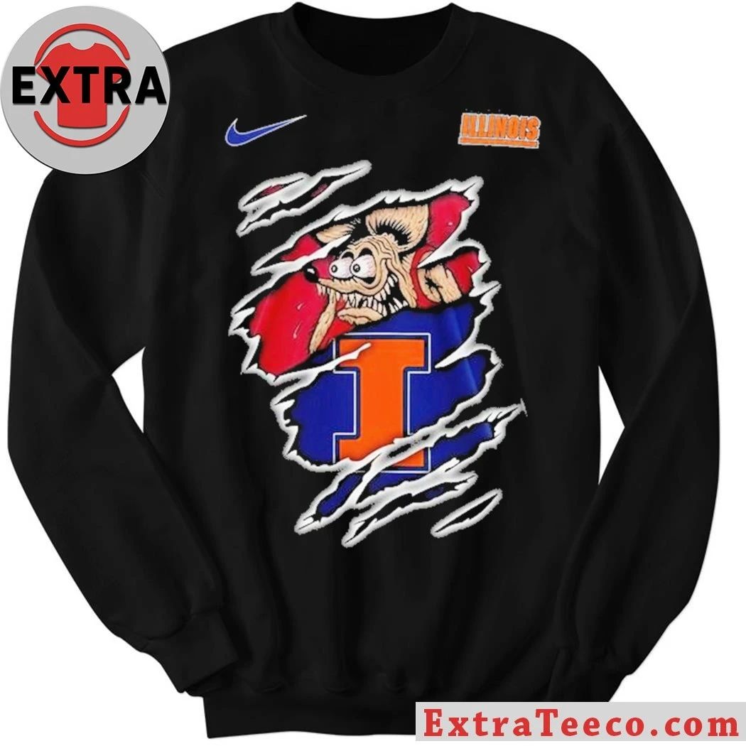 Illinois Fighting Illini NCAA Varsity Savage Logo T-Shirt