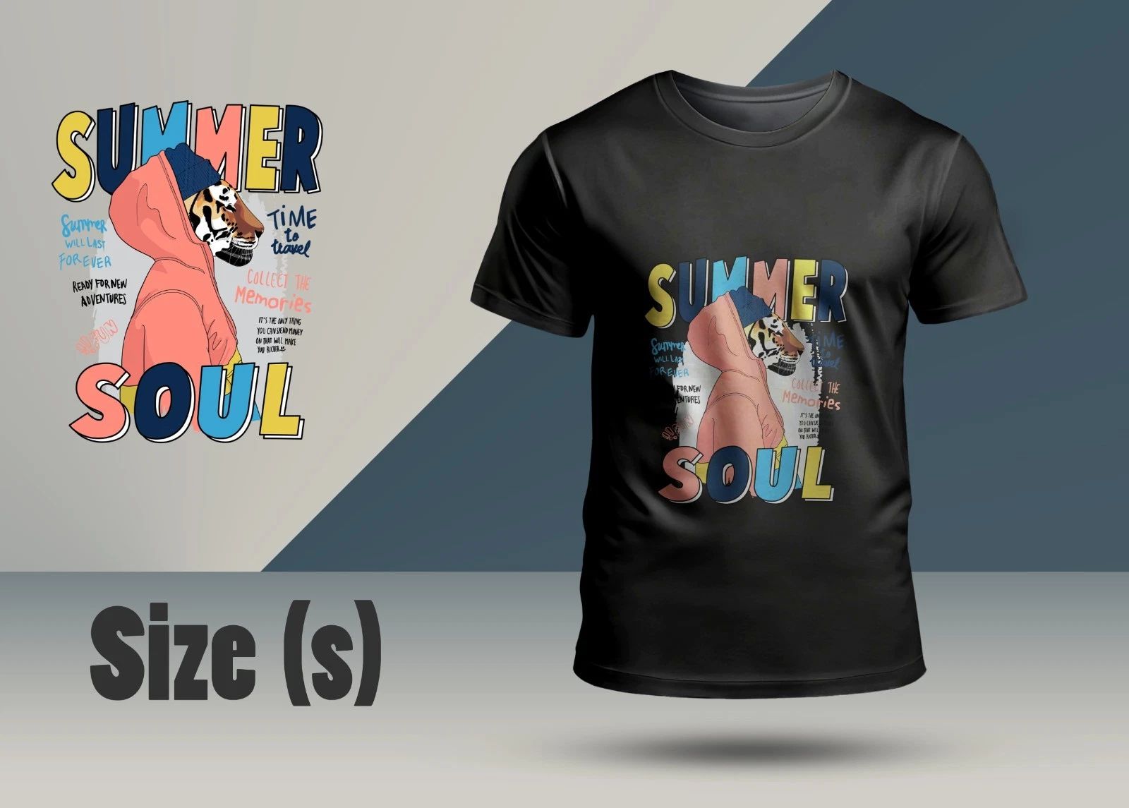 Summer Soul Printed T-Shirt – Small Size – Trendy Streetwear Graphic Tee