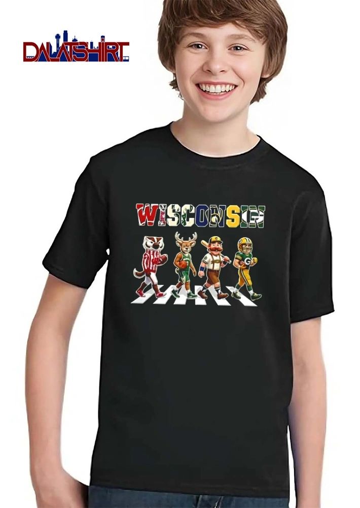 Wisconsin mascot football basketball baseball shirt