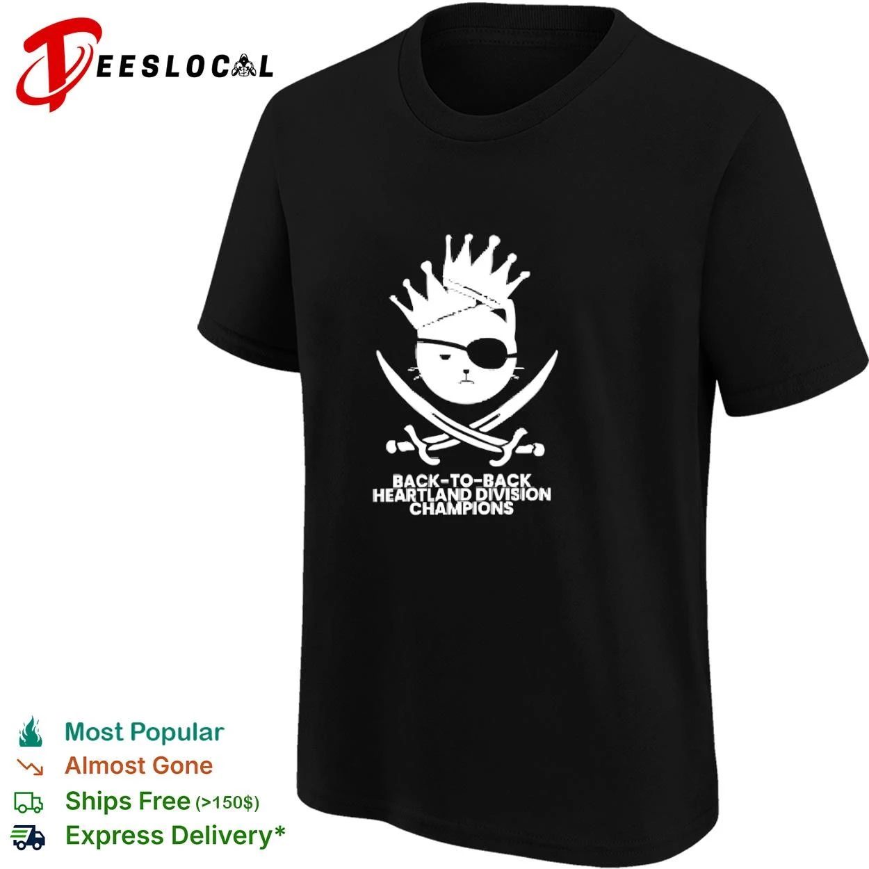 Back-to-Back Heartland Division Champions Cat Pirate T-shirt