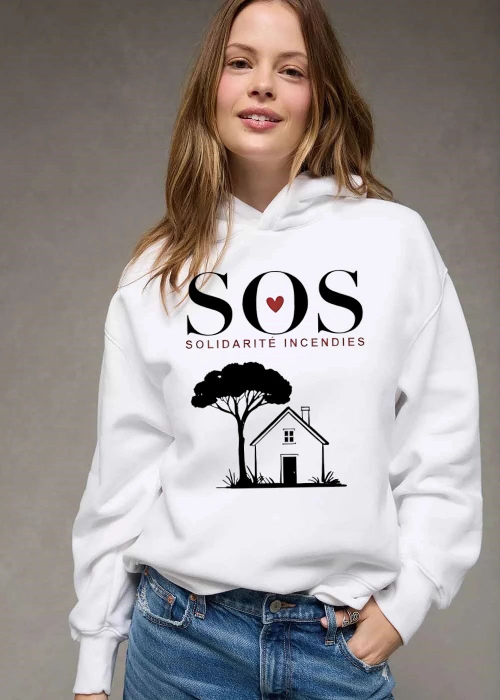 Sos Solidarite Incendies Red Heart Pine Tree House shirt