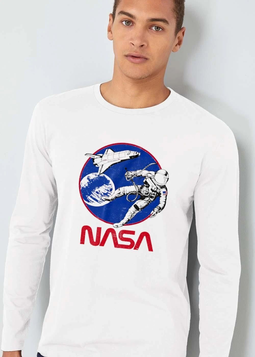 Nasa Distressed Space Shuttle Tethered Astronaut Earth Circle shirt