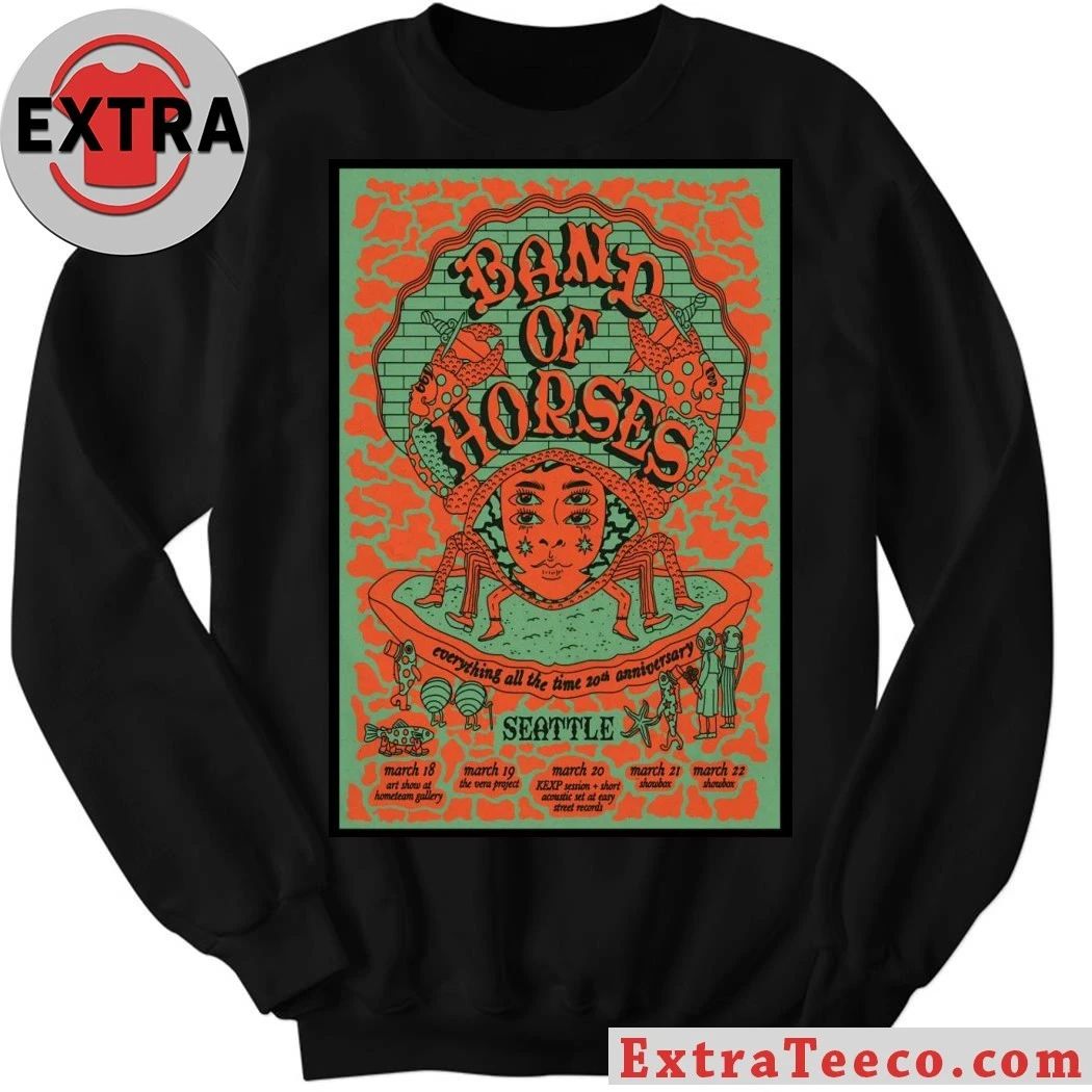 Band Of Horses Seattle WA 3-18 3-22-2026 Poster T-Shirt