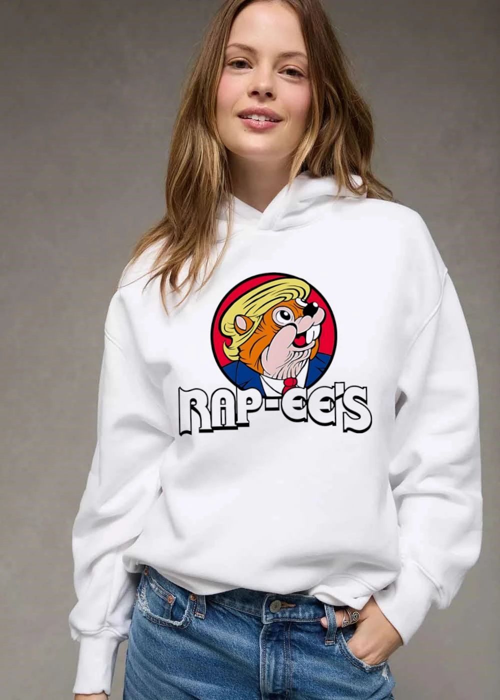 Rap Ees Beaver Donald Trump Suit Cartoon Caricature Red Circle shirt