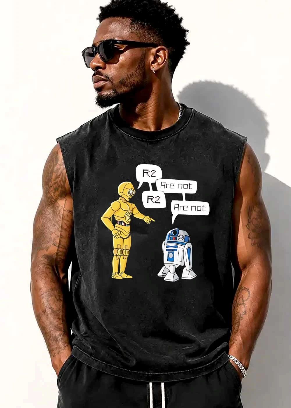 R2 Are Not Cartoon C3po R2d2 Droids Pointing Arguing shirt