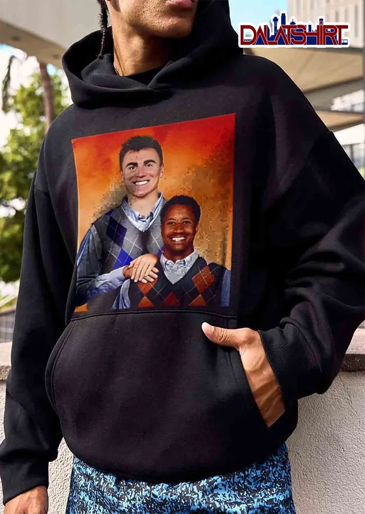 Two Smiling Men In Argyle Sweater Vests Studio Portrait Painting shirt