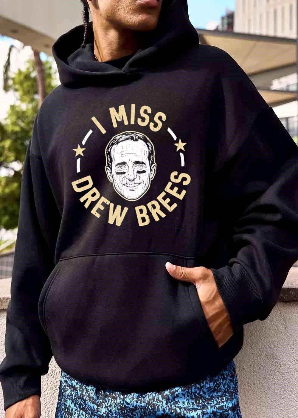I Miss Drew Brees Distressed Line Art Portrait Eye Black Stars Circle shirt
