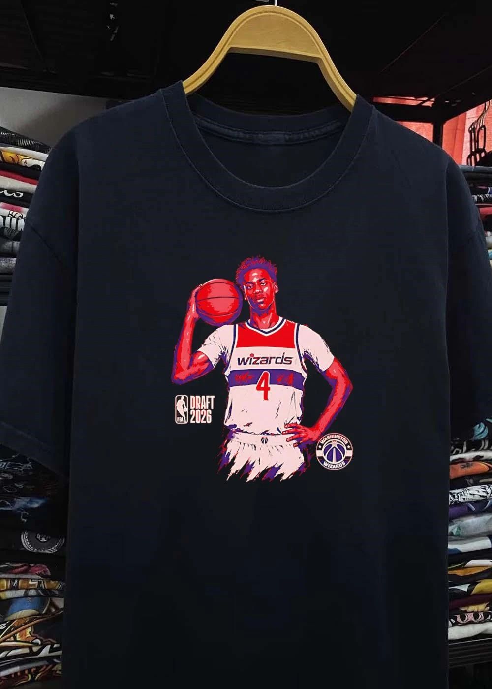 Washington Wizards 2026 NBA Draft Player Hoop Portrait Jersey T-Shirt