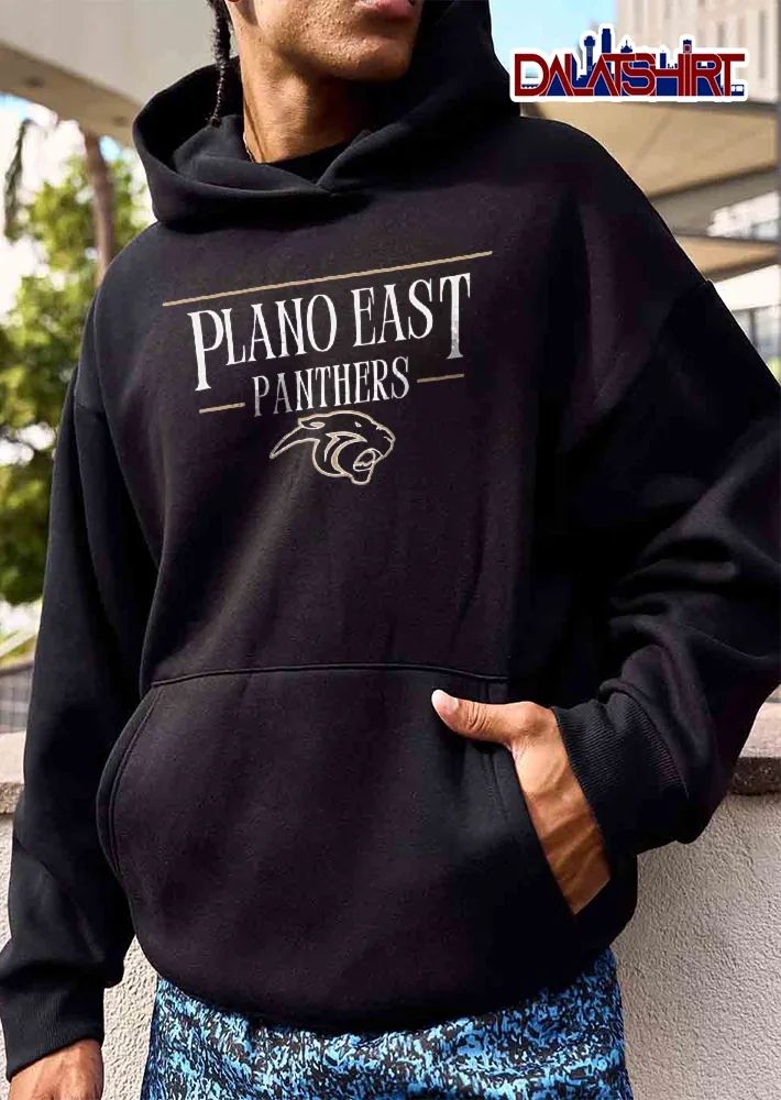 Plano East Panthers Roaring Mascot Head Profile Logo Gold shirt