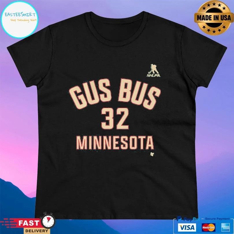 Filip Gustavsson Minnesota Wild Gus Bus Name & Number T-shirts