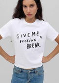 Give Me A Fucking Break Black Handwritten Text Line Art Sketch shirt