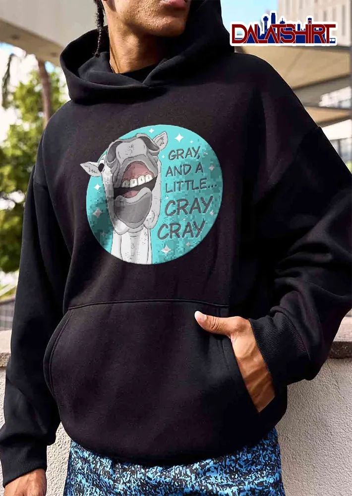 Gray And A Little Cray Cray Cartoon Wide Open Mouth Horse Head Teal Circle Stars shirt