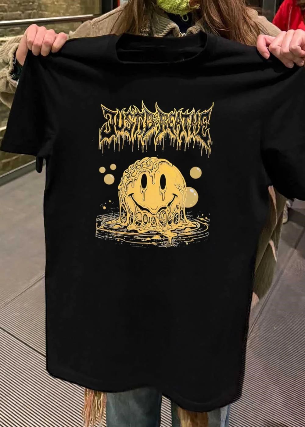 Melting Smiley Face Just Breathe T-Shirt