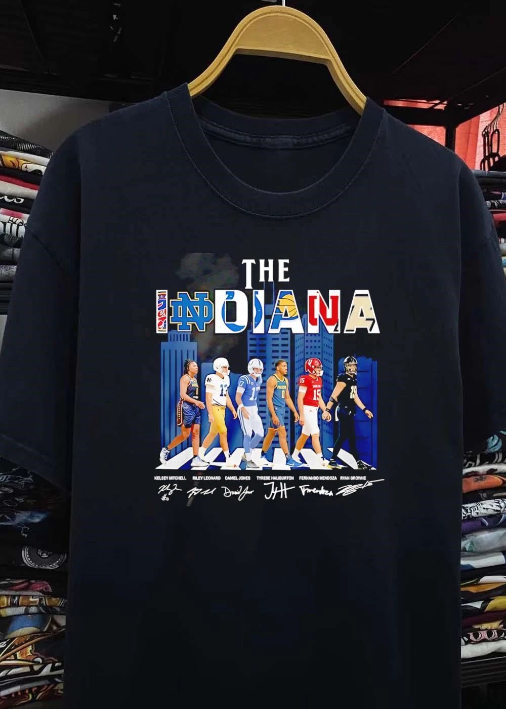 The Indiana Kelsey Mitchell Riley Leonard Roster Athletes Walking Abbey Road Crosswalk shirt