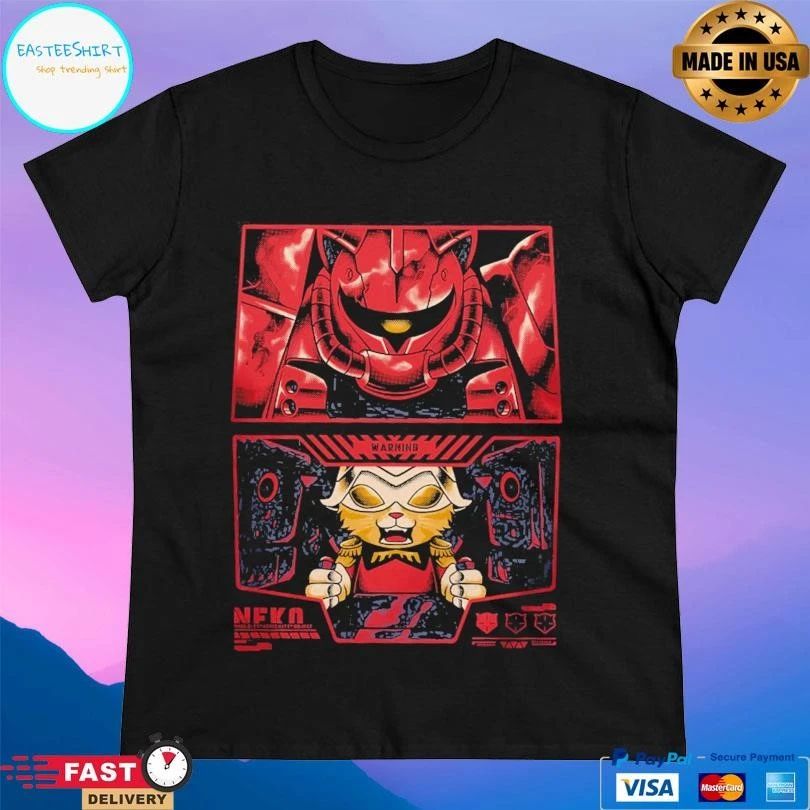 Cat Aznable Warning Neko T-shirts