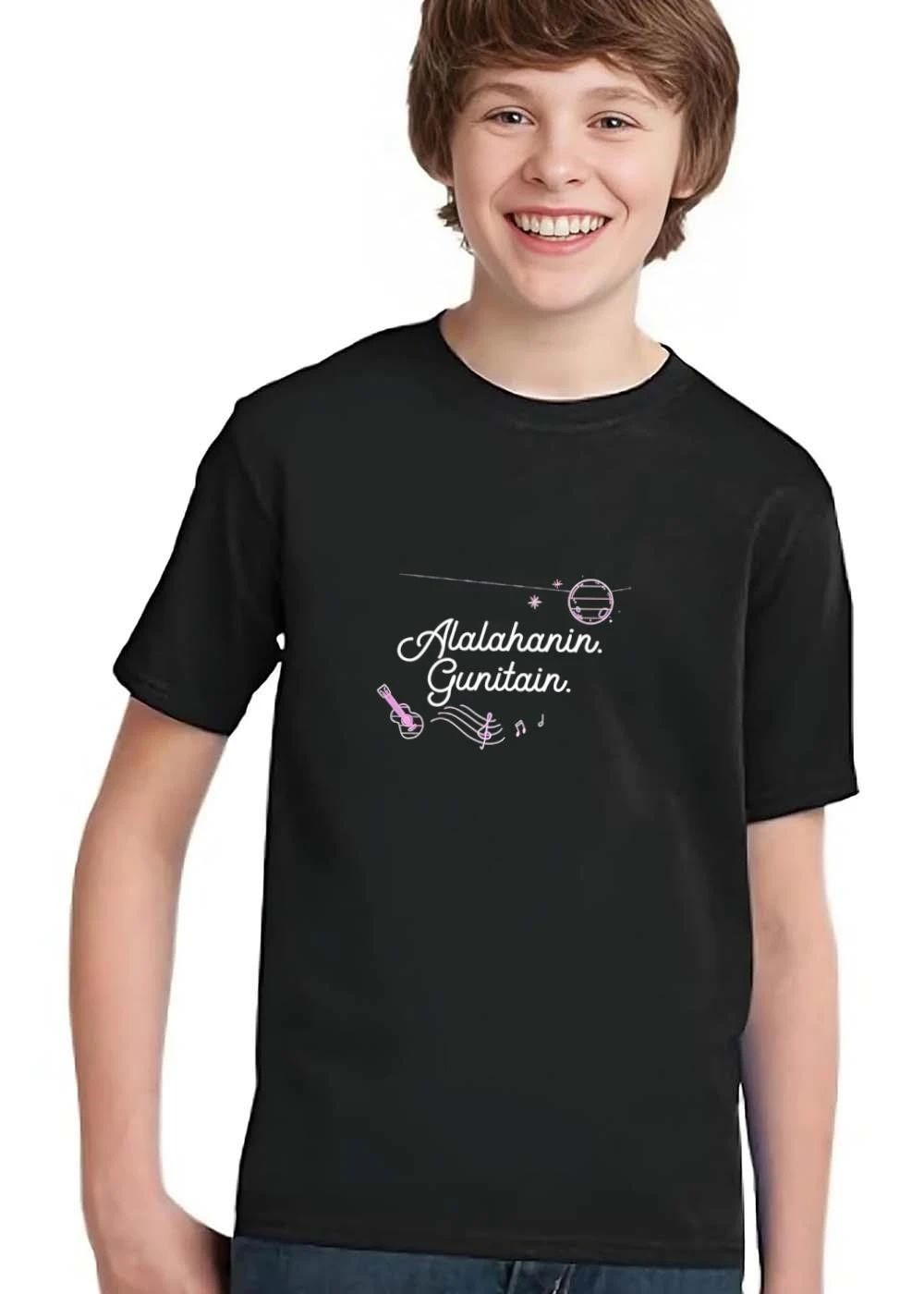 Alalahanin Gunitain Pink Line Art Guitar Music Notes Planet shirt