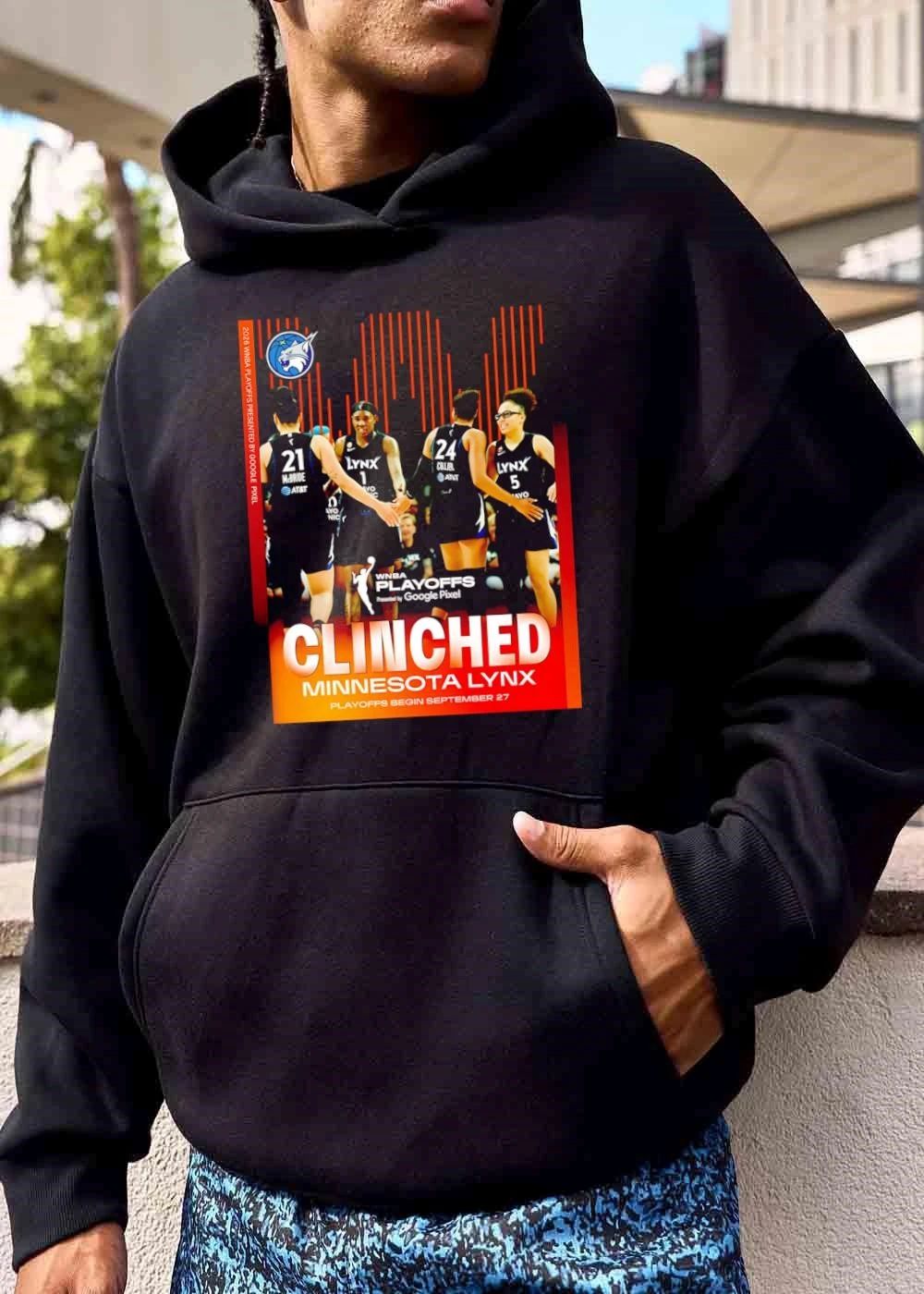 Minnesota Lynx WNBA Clinched Playoffs Begin September 27 Mcbride Collier 2026 Four Players Celebrating Photo shirt
