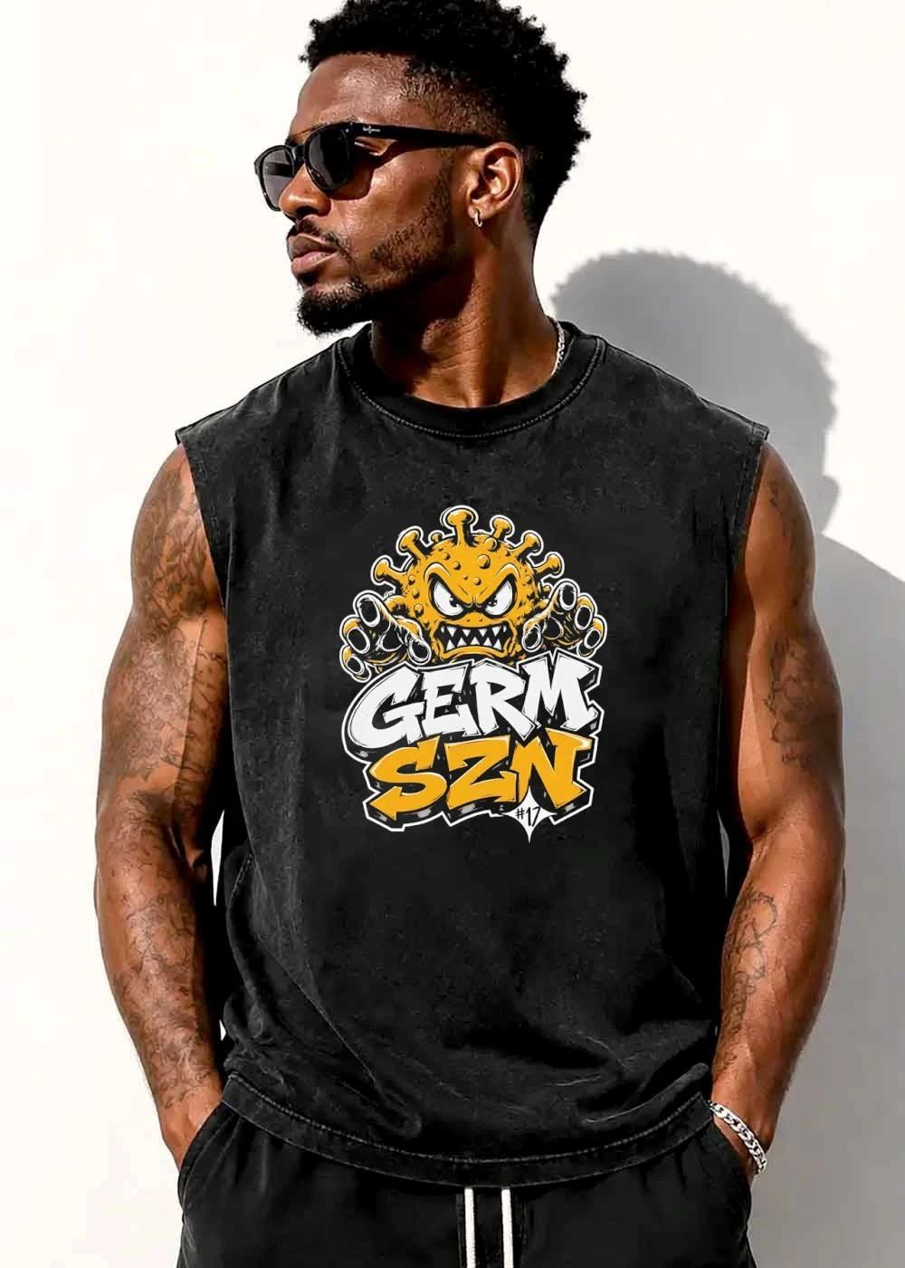Germ Szn Number 17 Angry Cartoon Yellow Virus Monster Claws shirt