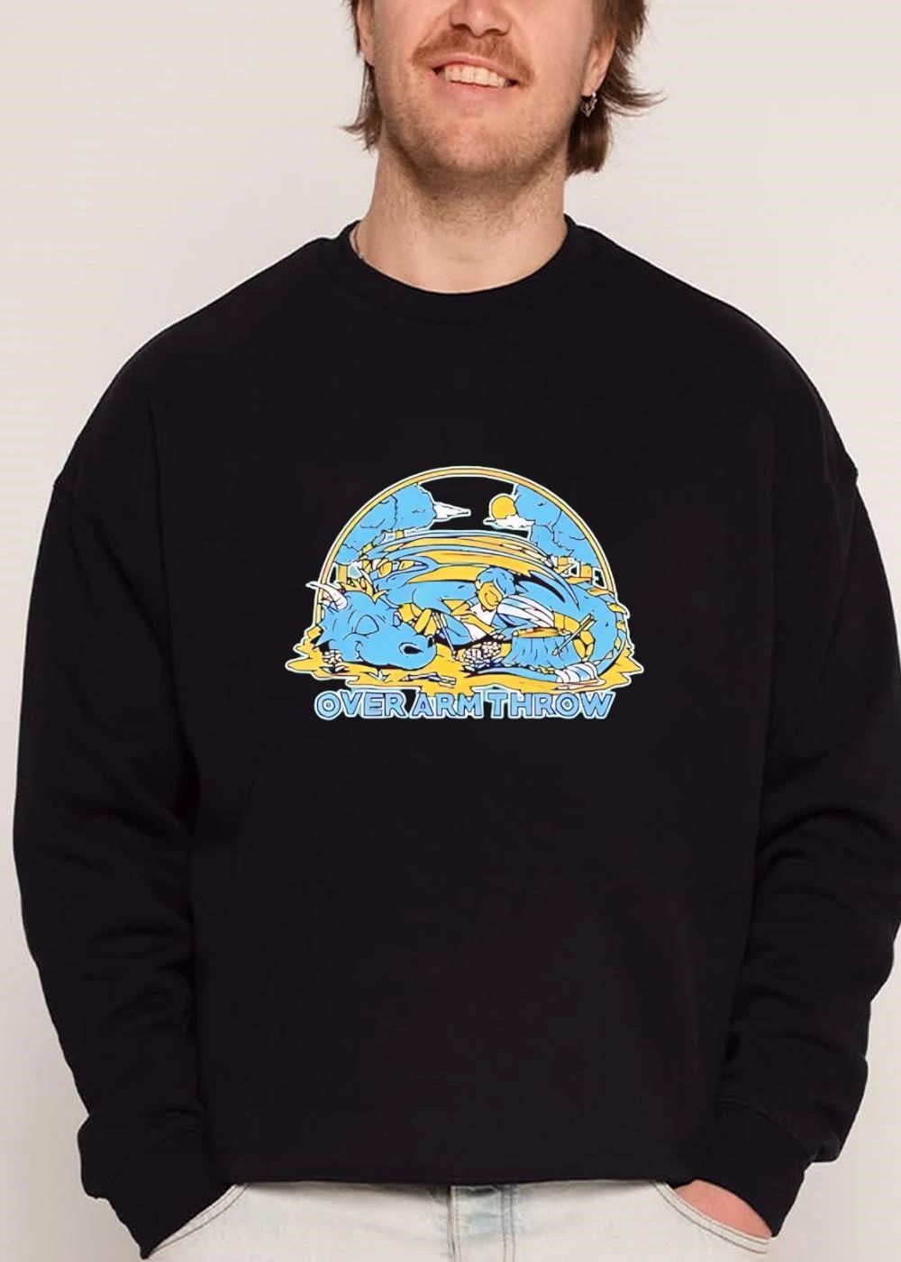 Over Arm Throw Cartoon Sleeping Blue Dragon shirt