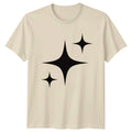 Simple Geometric Black Sparkle Icon T-Shirt Minimalist Shine Novelty Birthday