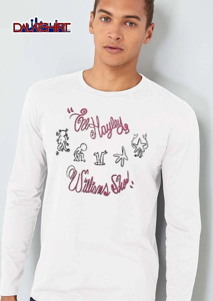 The Hayley Williams Show Pink Cursive Lettering Line Art Doodle Characters shirt