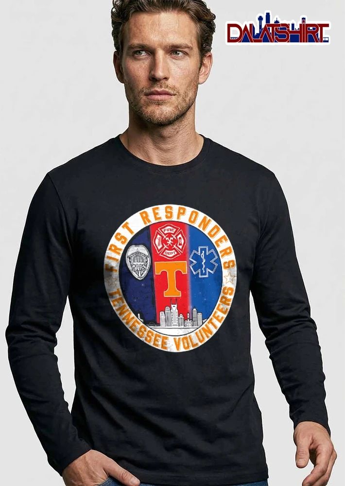 Tennessee Volunteers NCAA First Responders Police Fire Dept Badges Star Of Life Skyline Emblem shirt