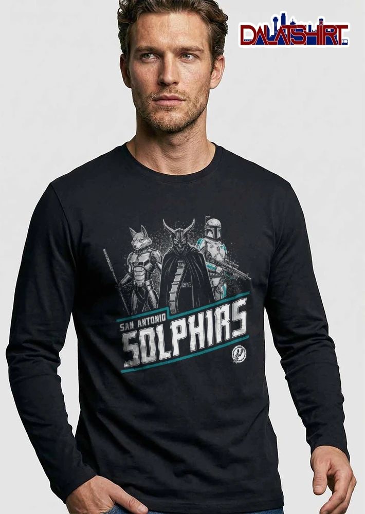 San Antonio Spurs NBA Solphirs Wolf Horned Warrior Bounty Hunter Line Art shirt