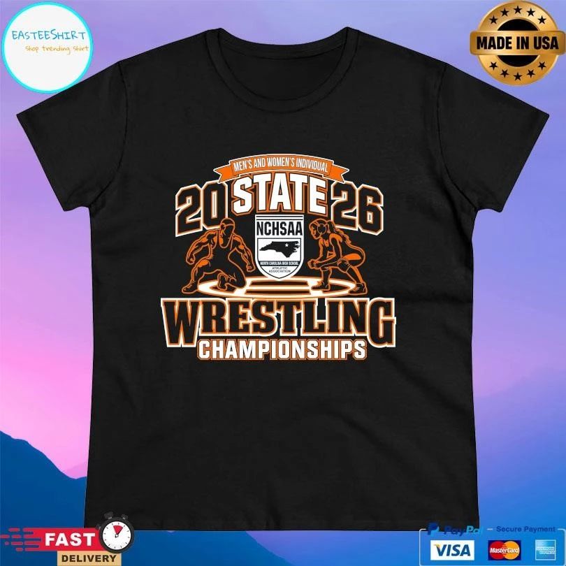 NCHSAA Men’s And Women’s Individual Wrestling State Championships 2026 T-shirts
