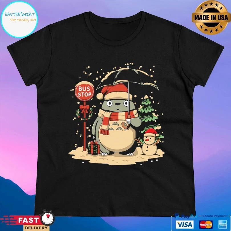 Totoro Winter Bus Stop T-shirts