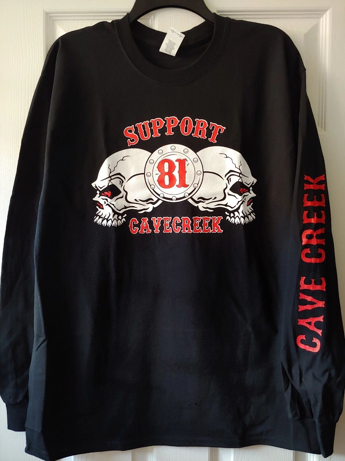 Hells Angels Cave Creek Support 81- Mens - 2SKULLS Long Sleeved Black T-Shirt