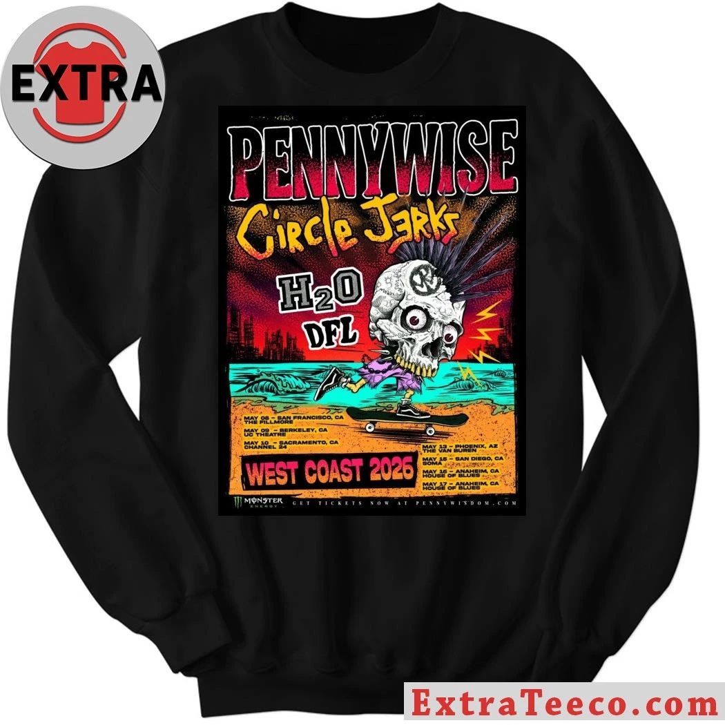 The 2026 West Coast tour of legendary punk rock band Pennywise, featuring special guests Circle Jerks, H2O, and DFL Shirt