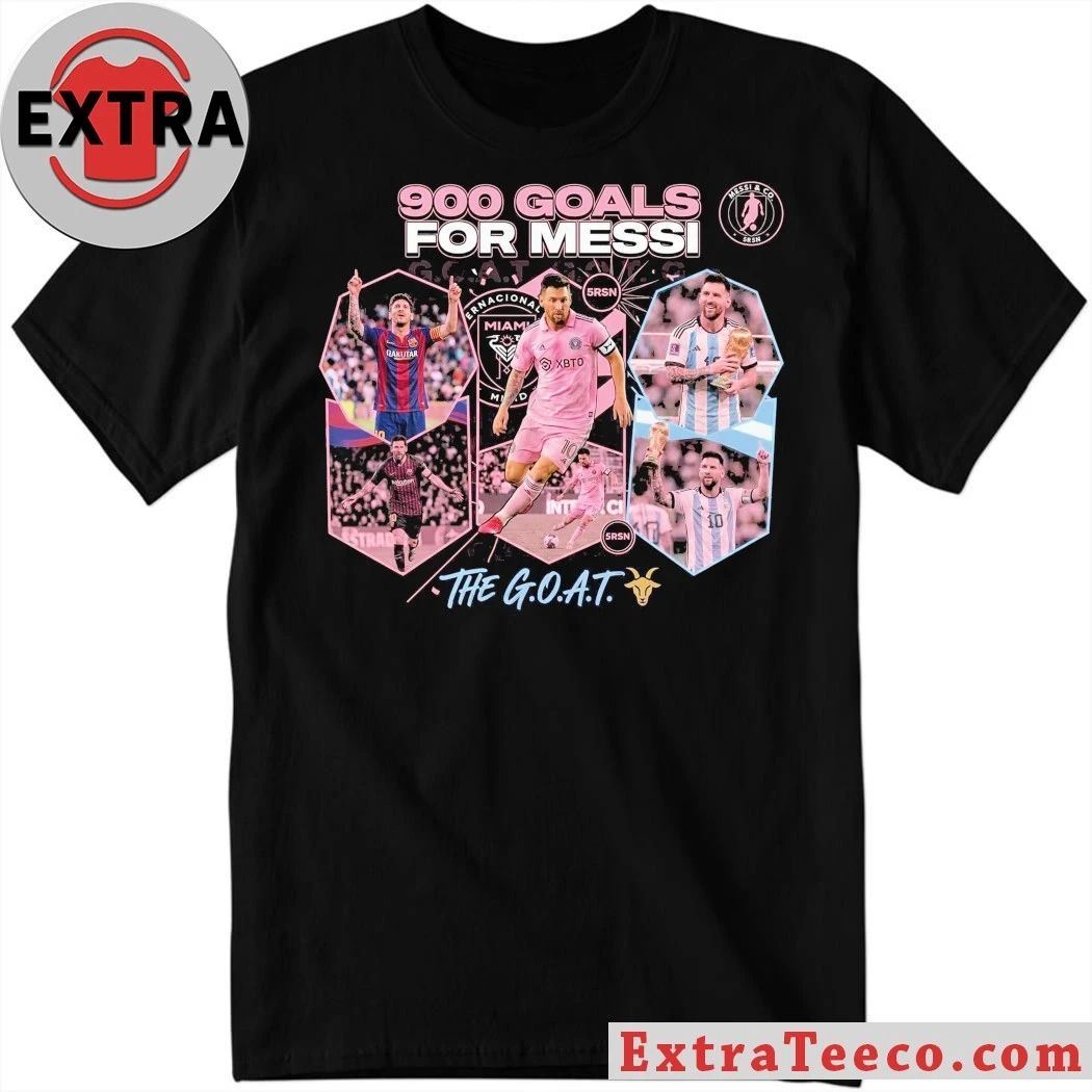 900 Goals For Messi The Goat Logo Shirt