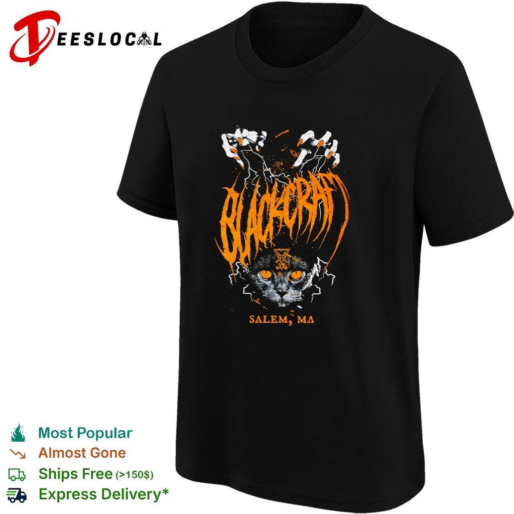 Blackcraft Salem MA Cat Gothic Apparel T-shirt