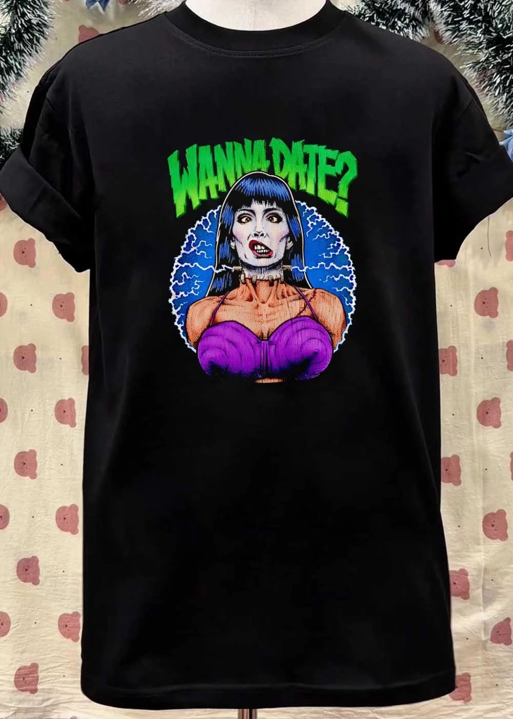 Horror Art Frankenstein Monster Bride Wanna Date Shirt