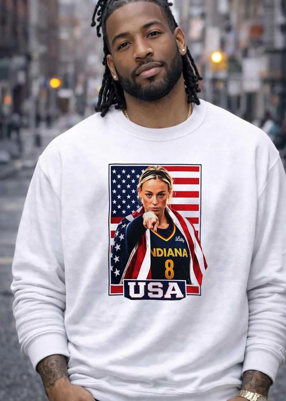 Indiana Fever WNBA USA Female Basketball Player Pointing American Flag shirt