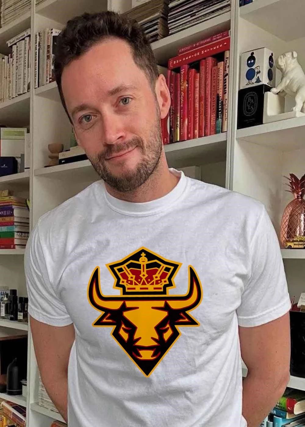 Spain Crown Bull Head Royalty Logo Team Mascot Shirt