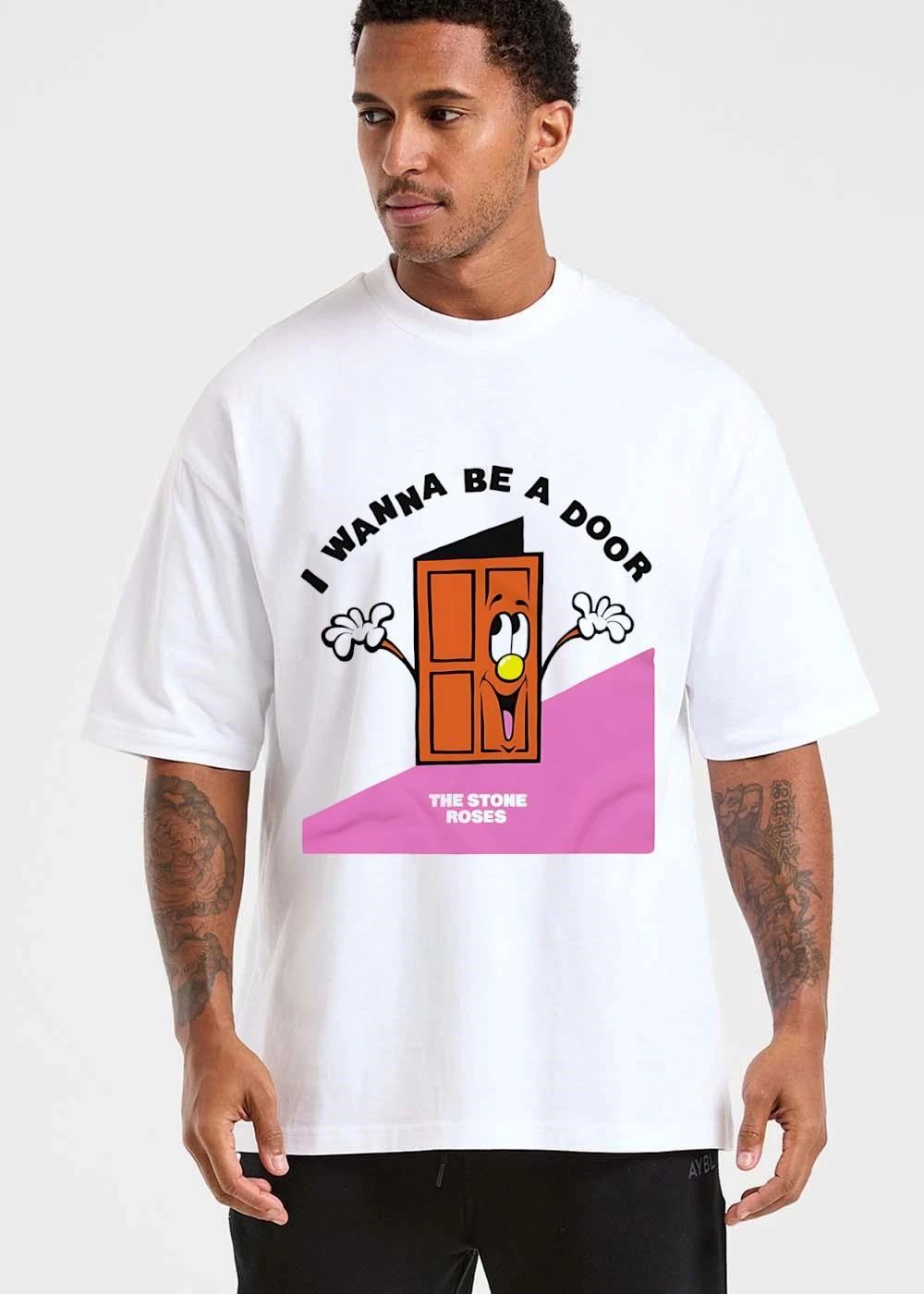 The Stone Roses I Wanna Be A Door Cartoon Smiling Orange shirt
