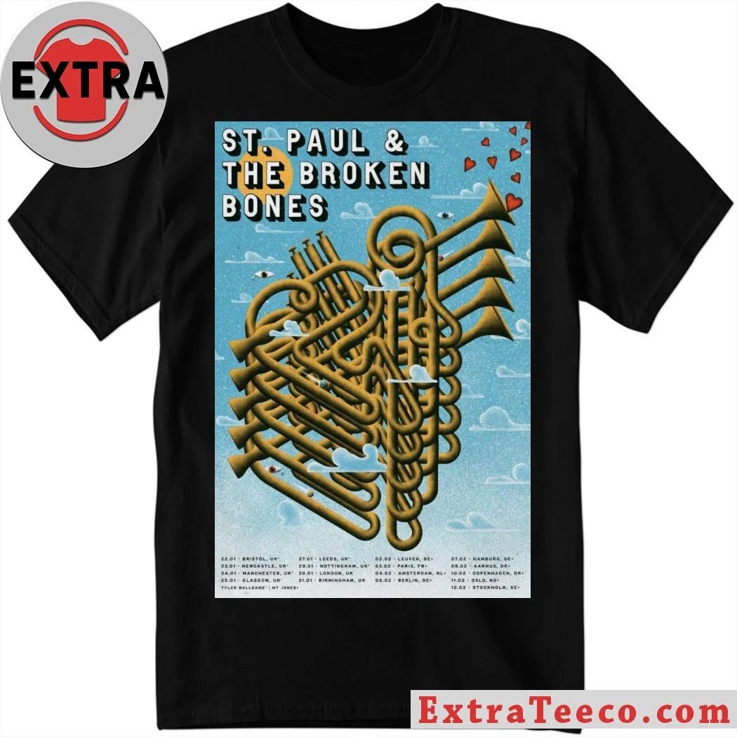 Poster St. Paul & The Broken Bones United Kingdom And European Tour 2026 Shirt