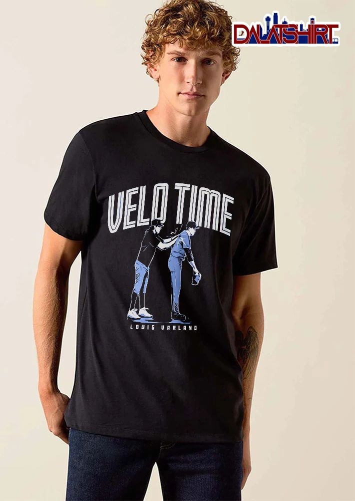Velo Time Louis Varland Two Baseball Players Blue Line Art shirt