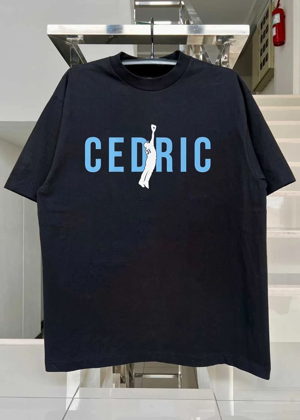 Cedric Baseball Player Jumping for Catch T-Shirt