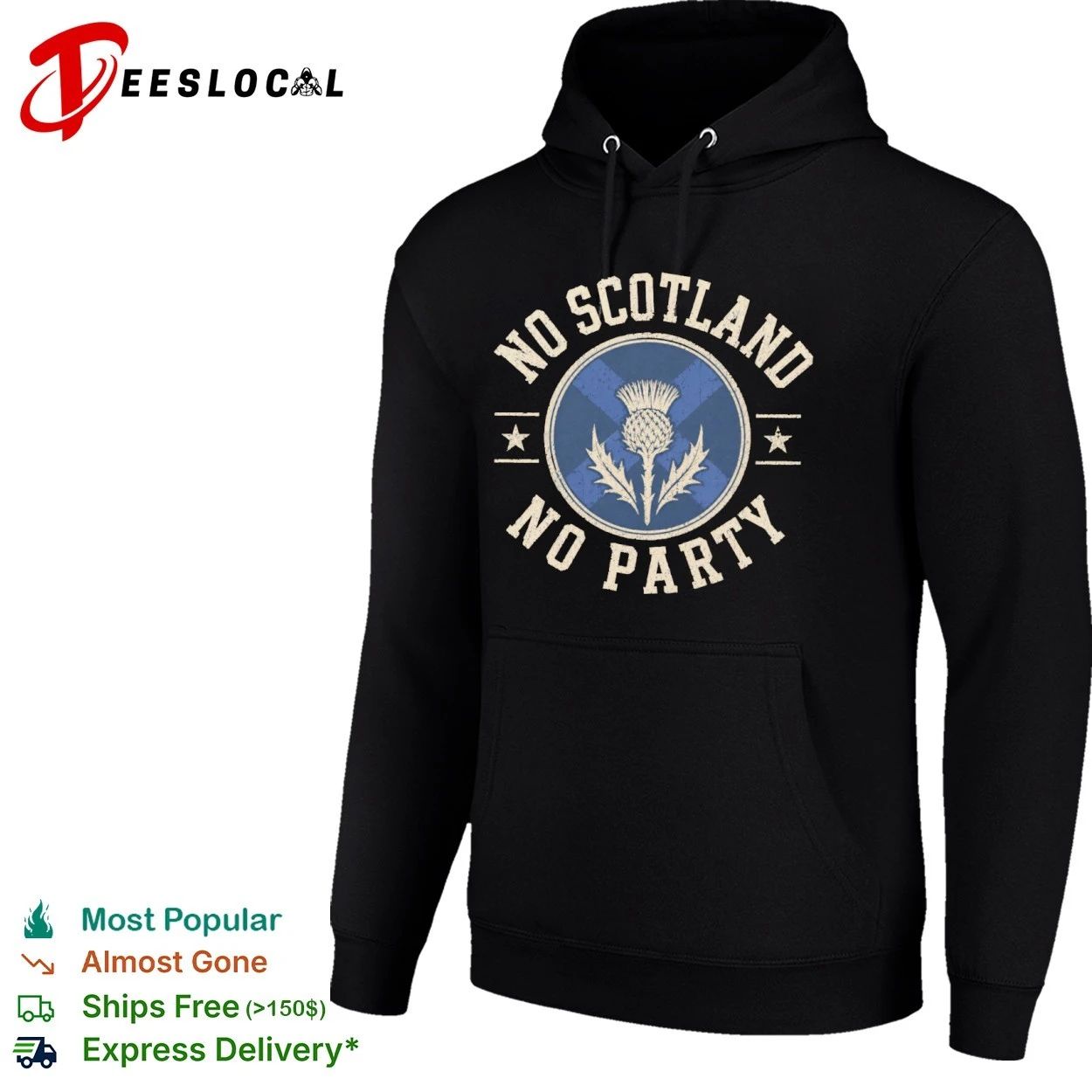 No Scotland No Party Thistle Badge Scottish Pride T-shirt